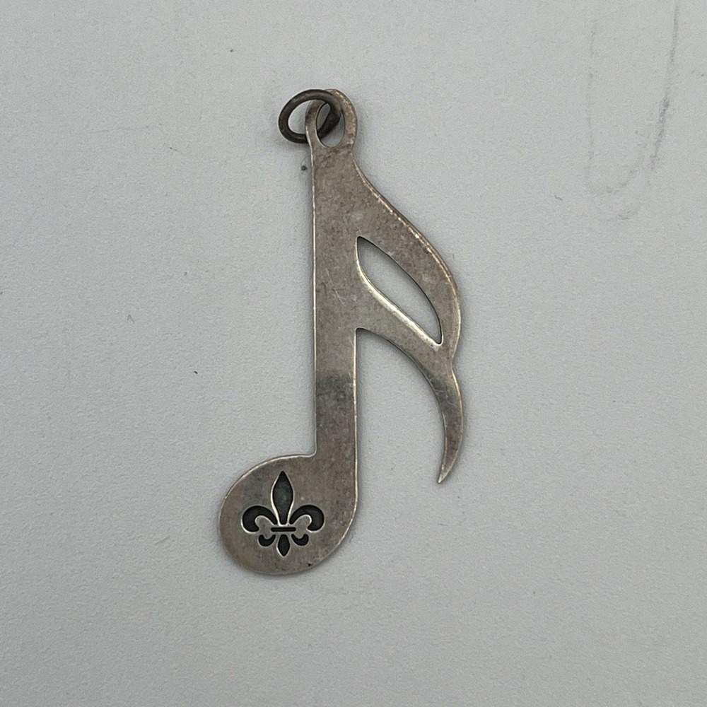 Vtg.Mignon Faget Musical Note Quaver‎ Sterling Silver Pendant Charm New Orleans